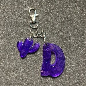 Purple “D” letter keychain $12